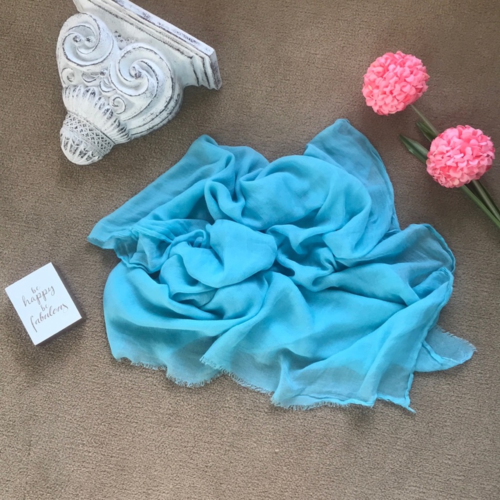 ⭐️ Beautiful Sheer blue scarf, wrap, swimsuit cover up